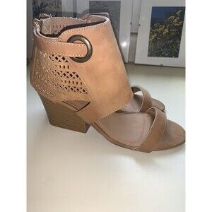 Qupid Womens Open Toe Sandals Heels Size 8.5
